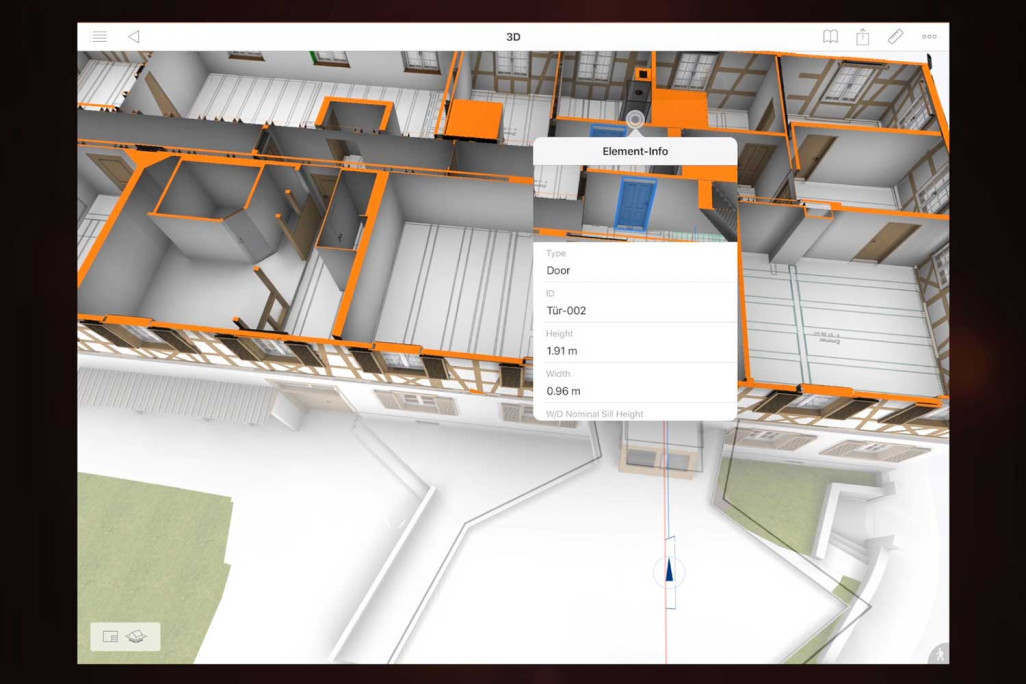 Modèle BIMx 3D, composants 3D intelligents, HMQ AG