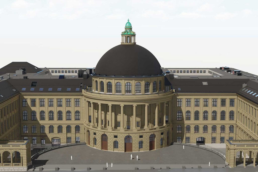 Bâtiment principal de l'ETH Zurich, relevé du bâtiment, modèle BIM 3D, HMQ AG