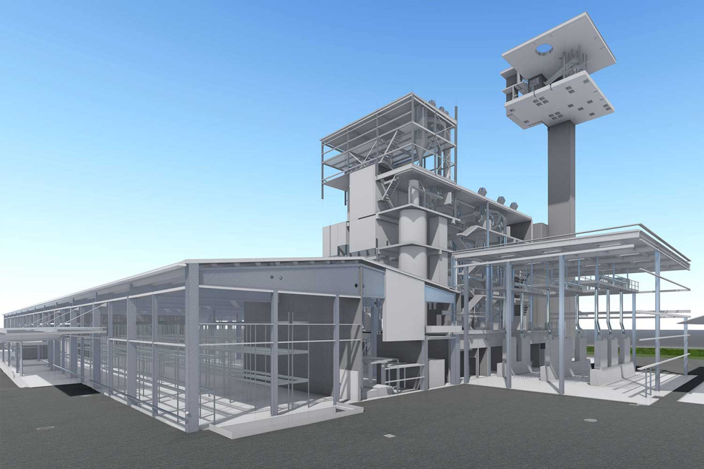 Modèle 3D, Centre de production végétale UFA-Samen à Lyssach BE, HMQ AG