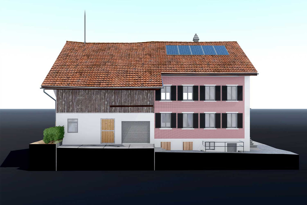 Relevé de bâtiment, maison d'habitation avec étable Modèle 3D, HMQ AG