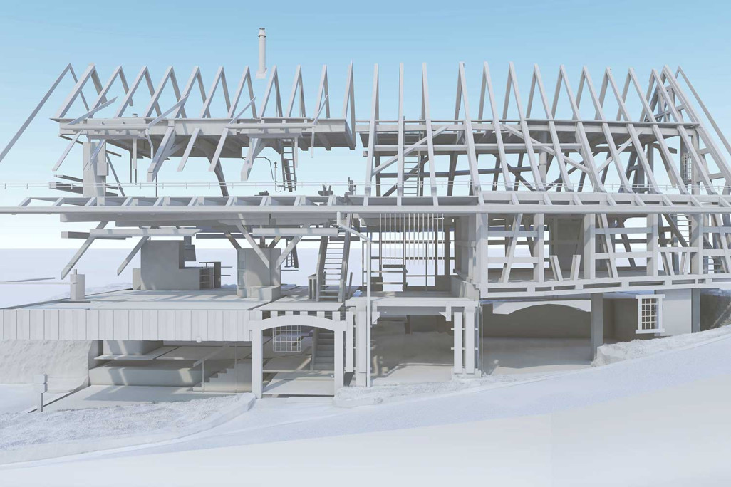 Modélisation 3D de la structure porteuse à partir des mesures, HMQ AG
