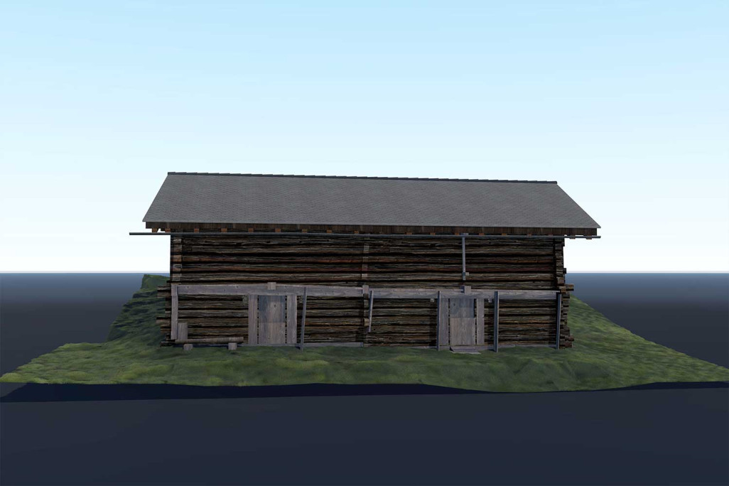 Avers GR, relevé du bâtiment, modèle 3D