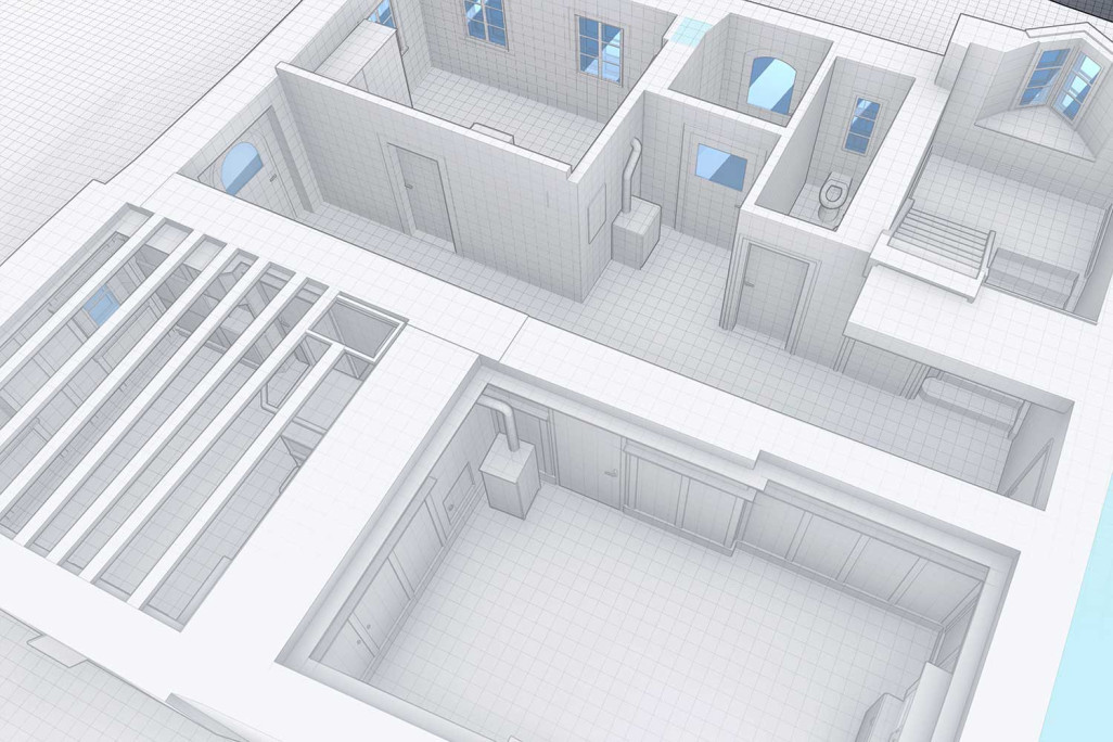 Bever dans les Grisons, relevé de bâtiment, plan 3D, HMQ AG