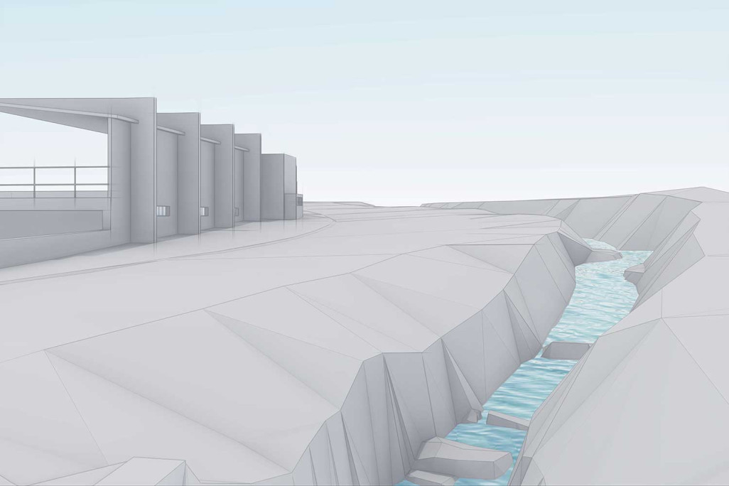 Modèle 3D d'un parking souterrain avec ses environs, HMQ AG