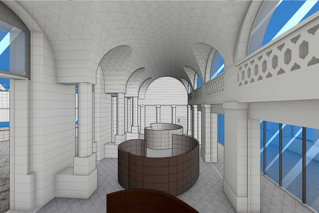 Modélisation 3D, espace client Graubündner Kantonalbank, HMQ AG