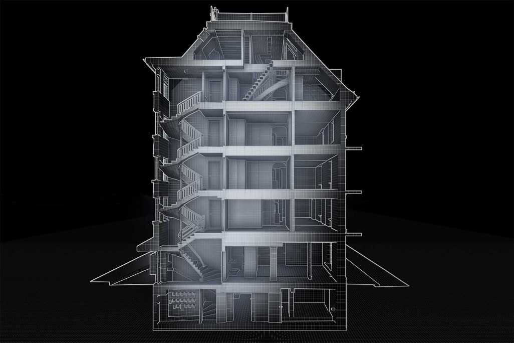 Coupe 3D ArchiCAD à partir du relevé du bâtiment, HMQ AG