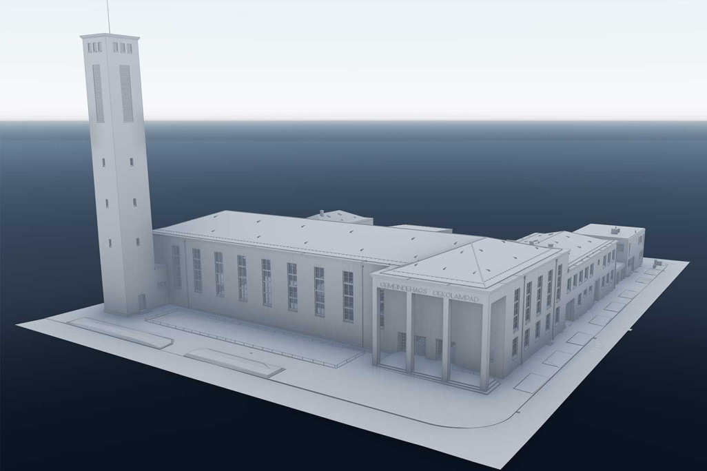 Modèle 3D, maison paroissiale Oekolampad à Bâle, HMQ AG