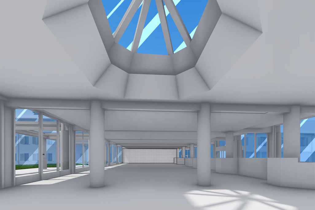 Hôtel thermal dans le parc, Schinznach-Bad, modèle 3D issu du relevé du bâtiment, HMQ AG