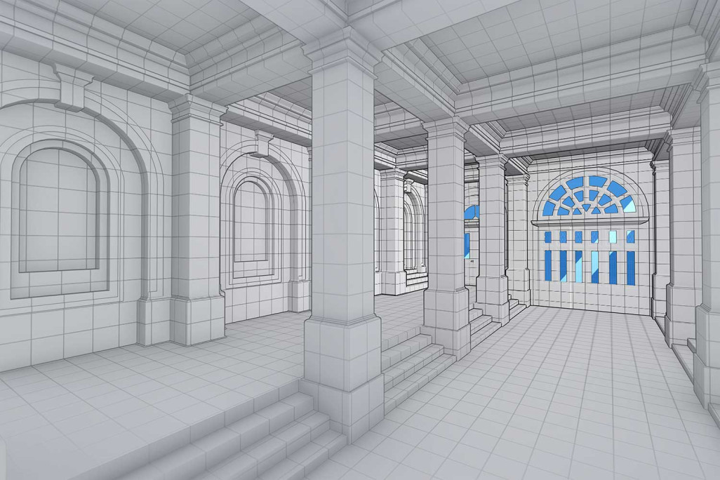 Zurich ZH, caserne militaire, modèle 3D issu d'un relevé topographique, HMQ AG