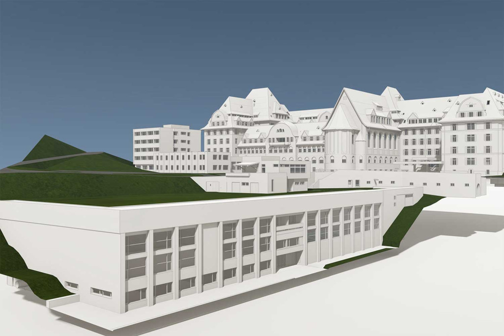 Modèle 3D du bâtiment, Theresianum Ingenbohl Schwyz, HMQ AG