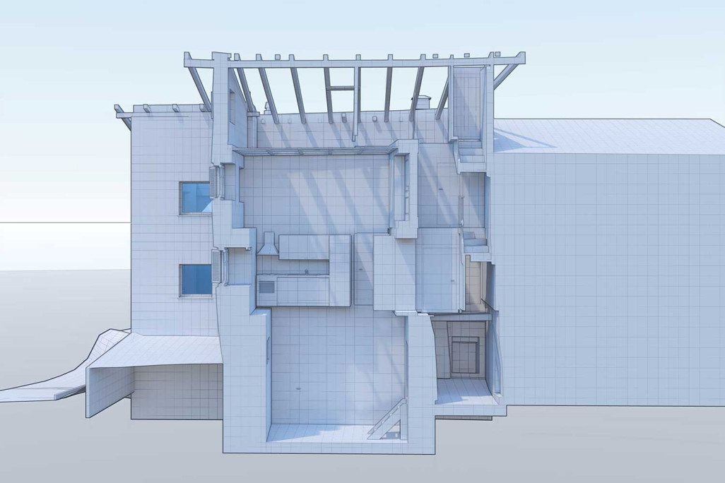 Val Müstair, coupe 3D à partir d'un relevé de bâtiment, HMQ AG
