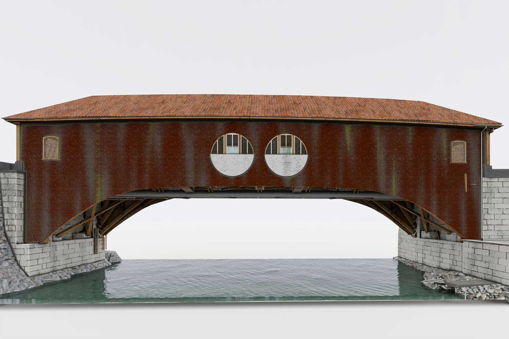 Baden, ancien pont douanier, modèle 3D, HMQ AG