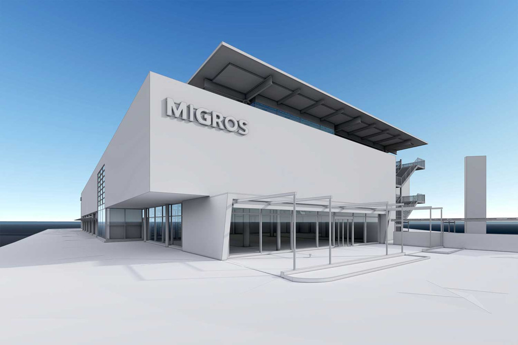 Interlaken, Migros Rugenpark, modélisation 3D, HMQ AG