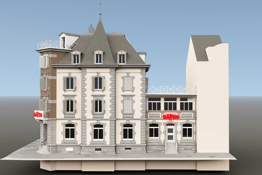 Modèle 3D, restaurant Bären à Zoug, HMQ AG