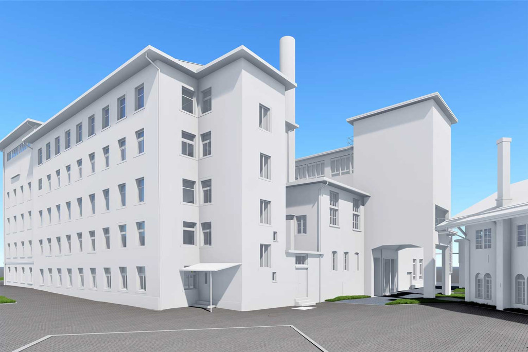 Relevé de bâtiment, bâtiment industriel à Wetzikon ZH, modèle 3D, HMQ AG