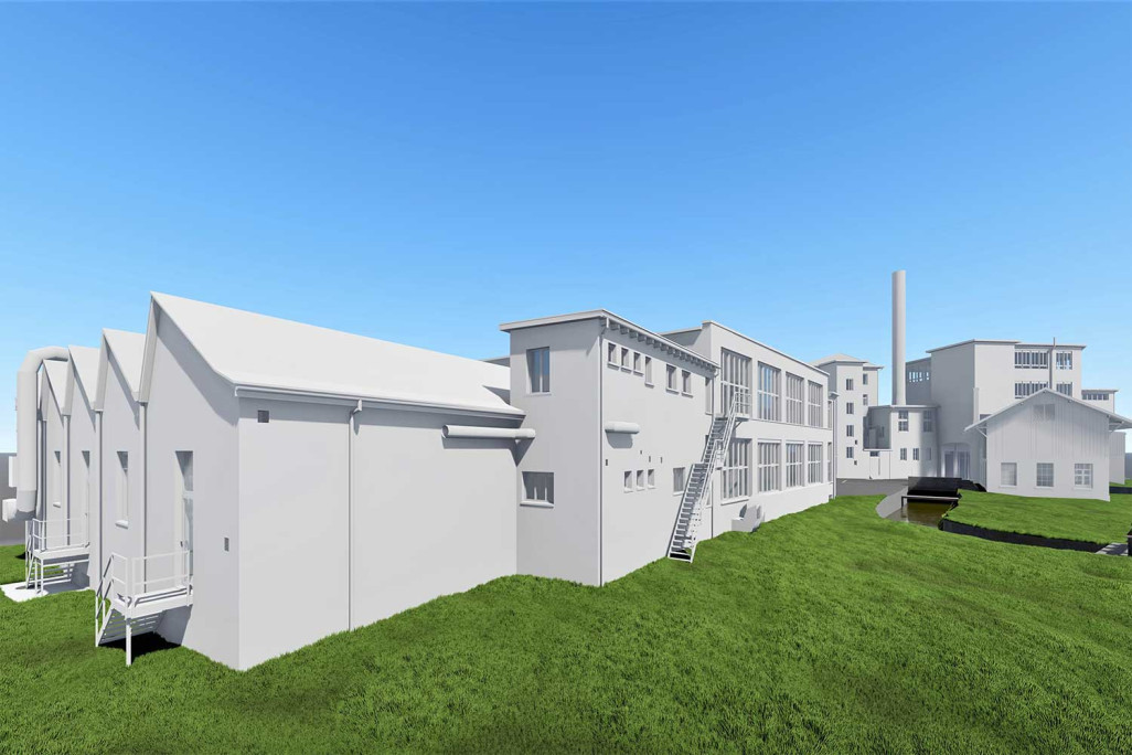 Mesure du bâtiment, ensemble industriel à Wetzikon ZH, modèle 3D, HMQ AG
