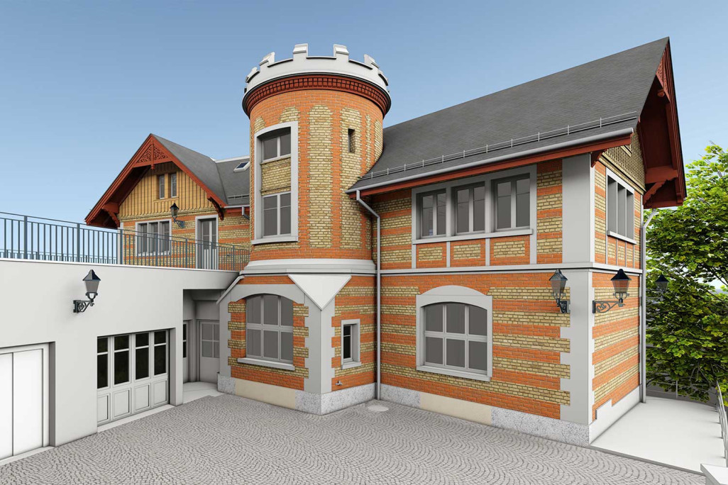 Zurich ZH, Rämiburg, modèle 3D avec texture, HMQ AG