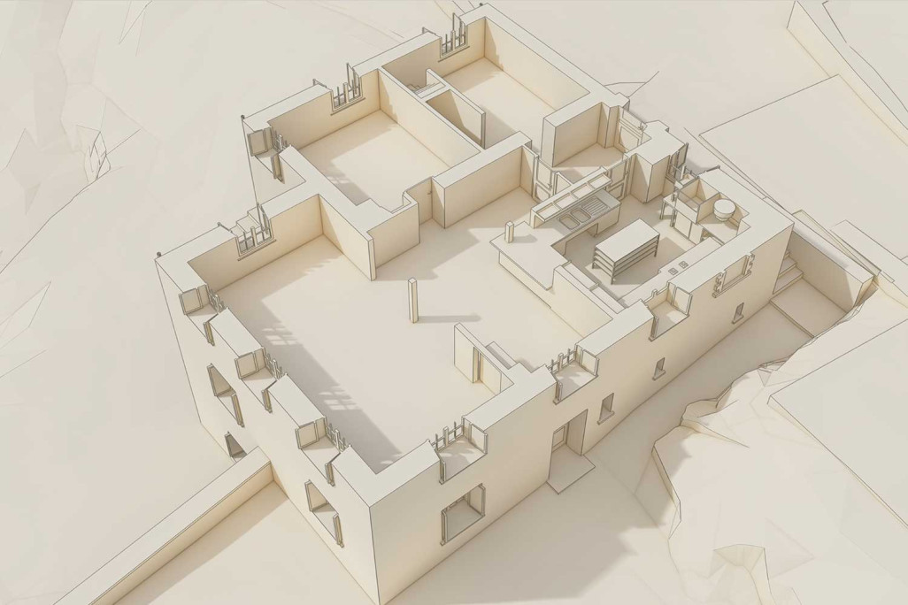 Saas-Grund VS, cabane CAS Weissmies, plan en 3D, HMQ AG