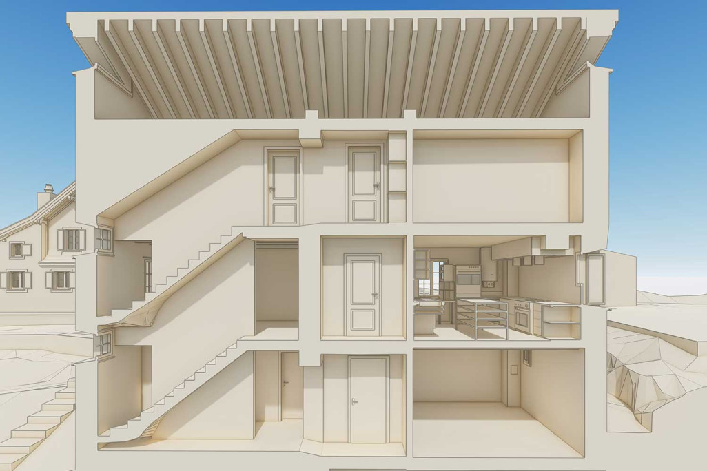 Saas-Grund VS, cabane CAS Weissmies, base de planification 3D, HMQ AG