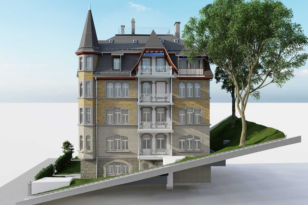 Zurich, villa de prestige, relevé du bâtiment, modèle 3D, HMQ AG