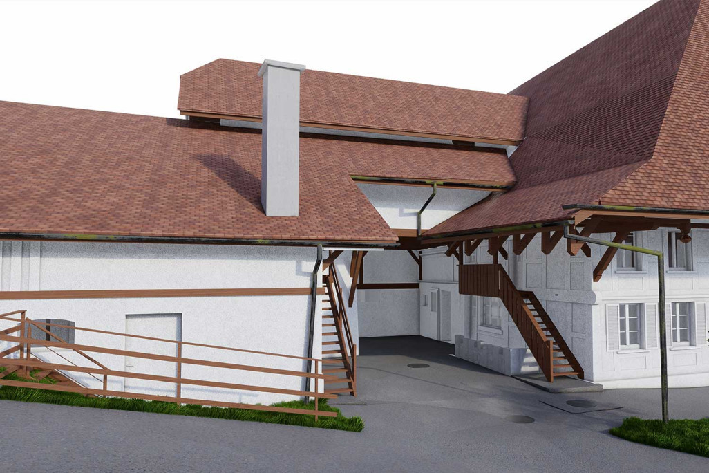 Uettligen BE, ferme, jumeau numérique 3D, HMQ AG