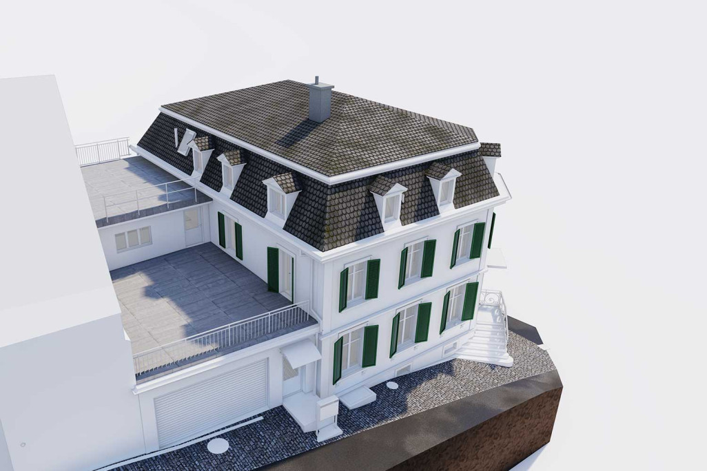 Arbon TG, immeuble collectif, mesure du bâtiment, modèle 3D ArchiCAD, HMQ AG