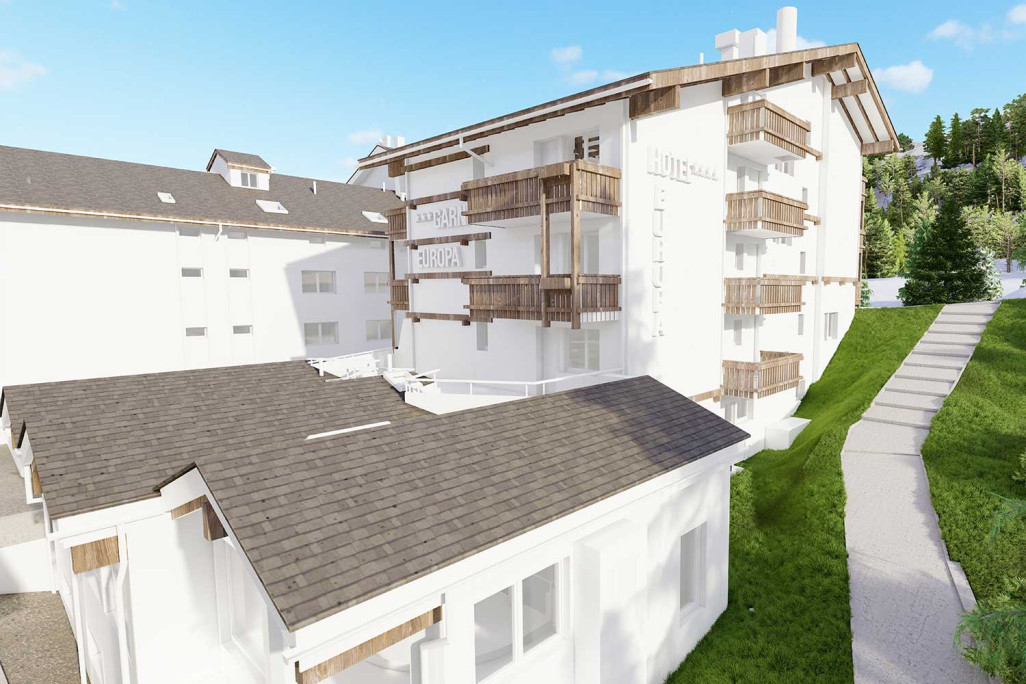 Saas-Fee VS, Hotel Europa Mesure 3D du bâtiment, HMQ AG