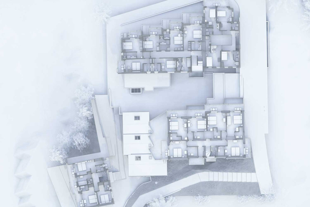 Saas-Fee VS, relevé architectural de l'hôtel Europa, plan d'étage, HMQ AG