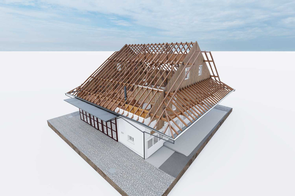 Auw AG, grange, mesure du bâtiment, construction du toit, HMQ AG