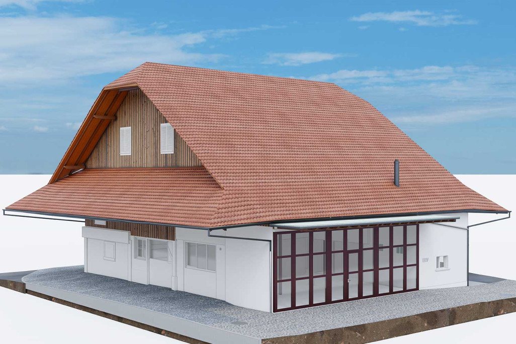 Auw AG, grange, relevé du bâtiment, modélisation 3D, HMQ AG