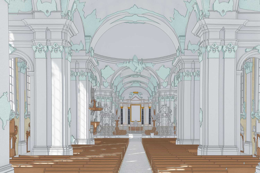 Saint-Gall, cathédrale, quartier de l'abbaye, relevé du bâtiment, ArchiCAD, HMQ AG