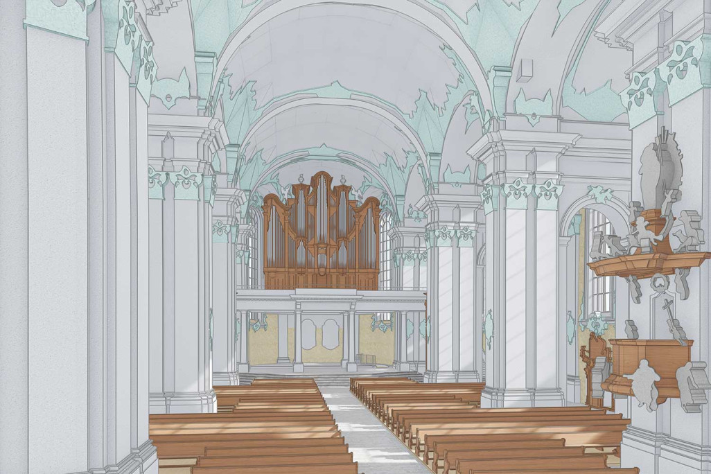 Saint-Gall, cathédrale, quartier de l'abbaye, relevé du bâtiment, base de planification IFC, HMQ AG