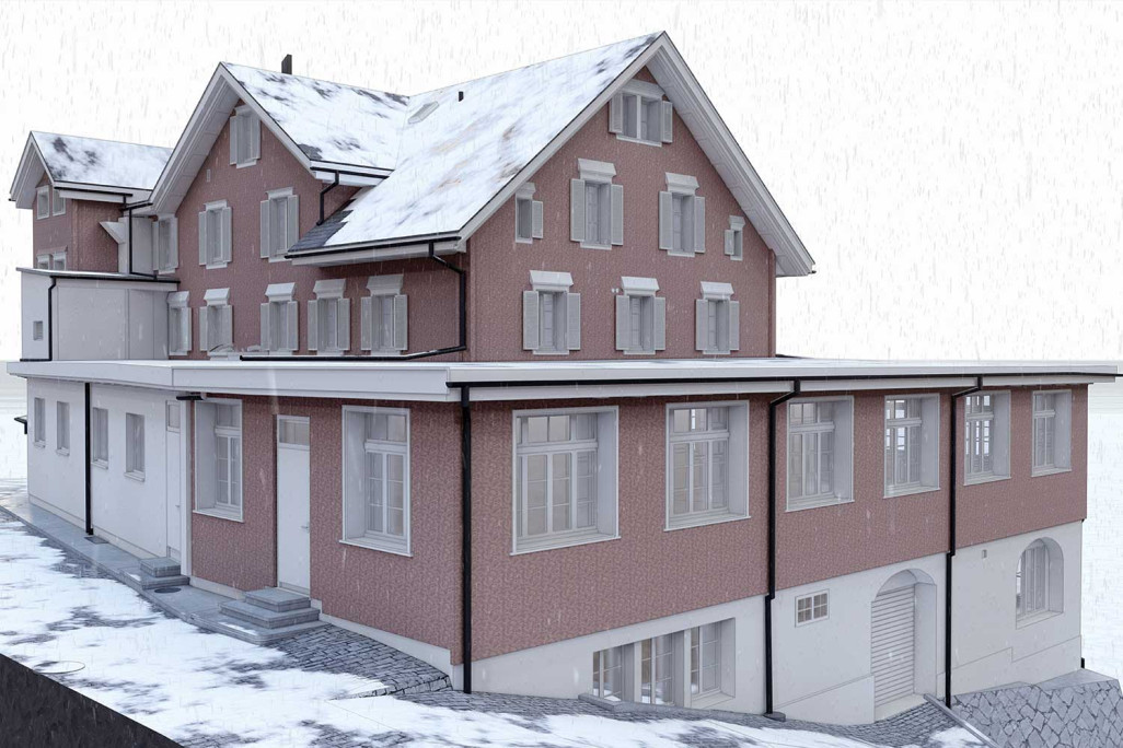 Maison des pèlerins à Niederrickenbach, vues en 3D, HMQ AG