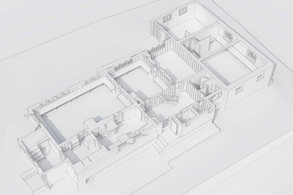 Jennyhaus à Wildhaus SG, coupe transversale du rez-de-chaussée, HMQ AG