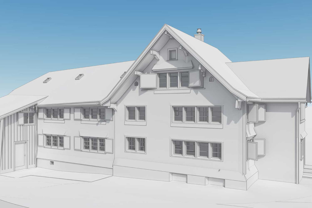 Modèle 3D compatible BIM de la Jennyhaus à Wildhaus, HMQ AG