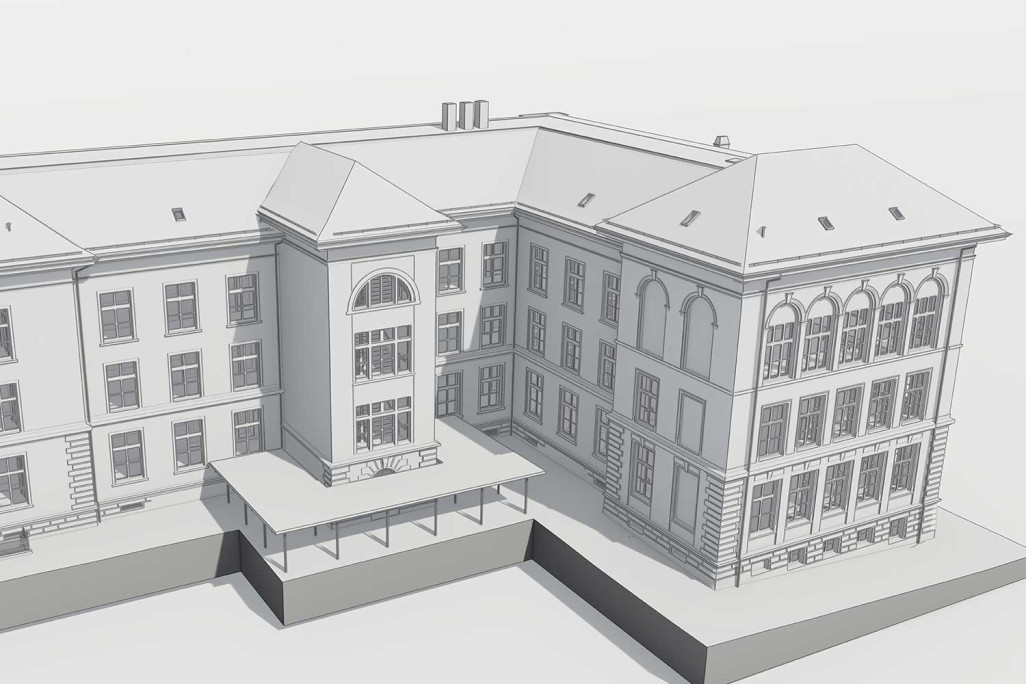 École Emmersberg à Schaffhouse sous forme de modèle 3D , HMQ AG