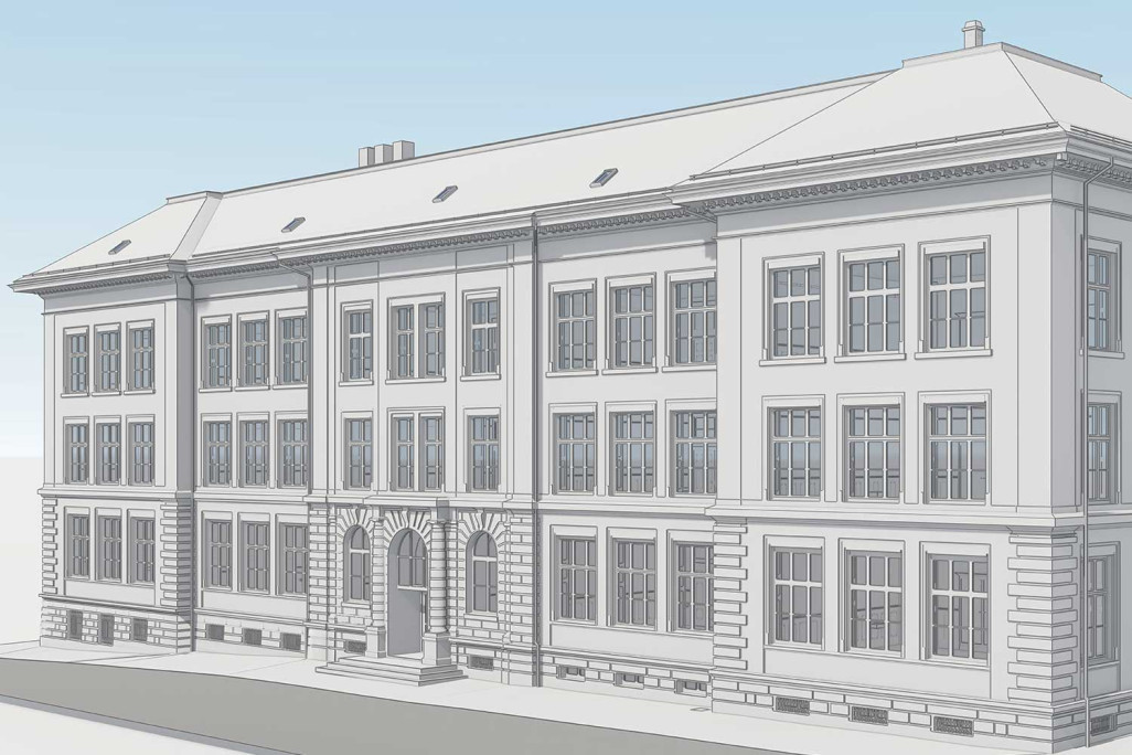 Modélisation 3D avec ArchiCAD, école Emmersberg à Schaffhouse, HMQ AG
