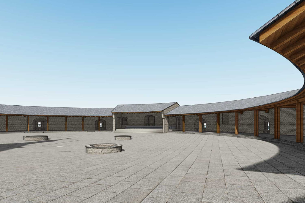 Schaffhouse SH, modèle 3D de la cour intérieure du Munot, HMQ AG