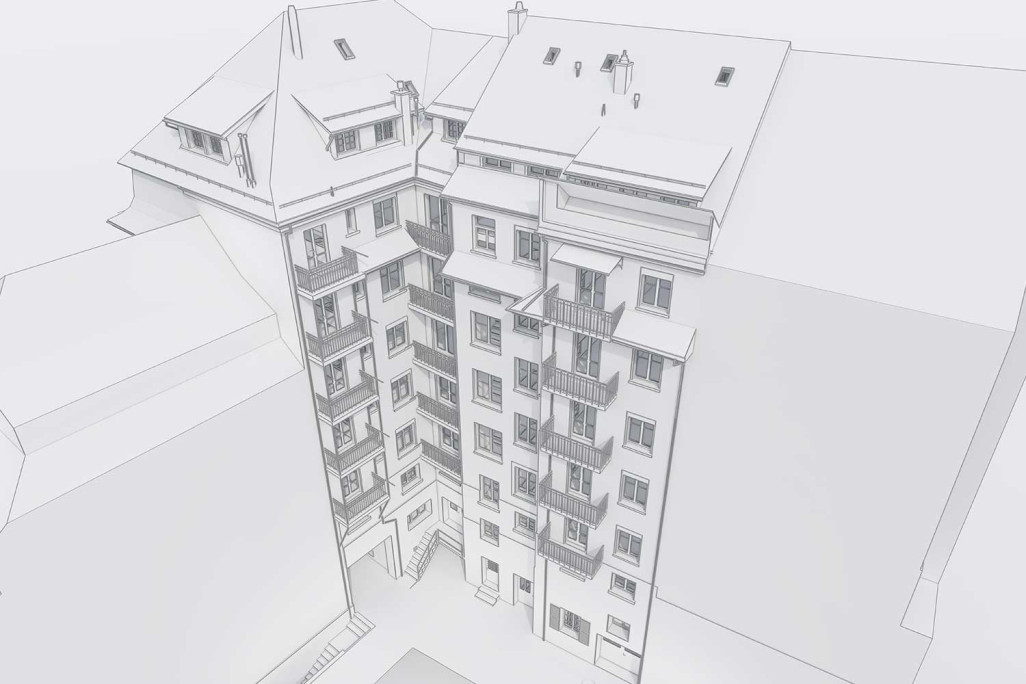 Immeuble collectif à Berne sous forme de modèle 3D, HMQ AG 