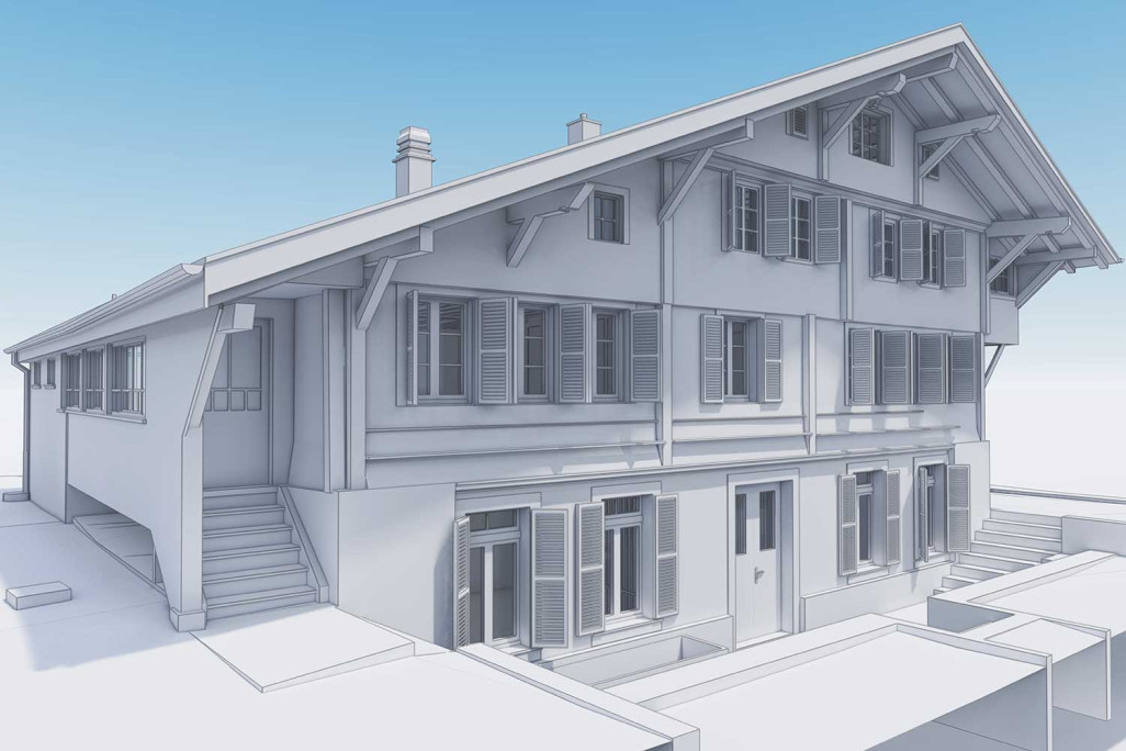 Relevé du bâtiment d'un chalet à Meiringen dans l'Oberland bernois, HMQ AG