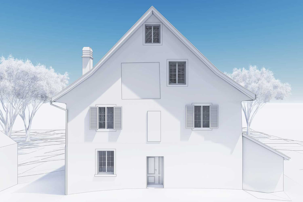 Vue 3D du modèle 3D à Fehraltorf, Zurich, HMQ AG