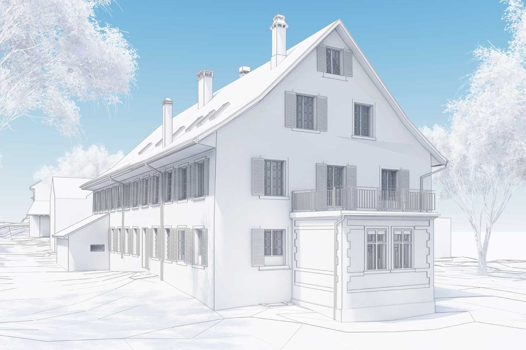 Modélisation 3D LOD 1:50 d'une usine à Fehraltorf, HMQ AG