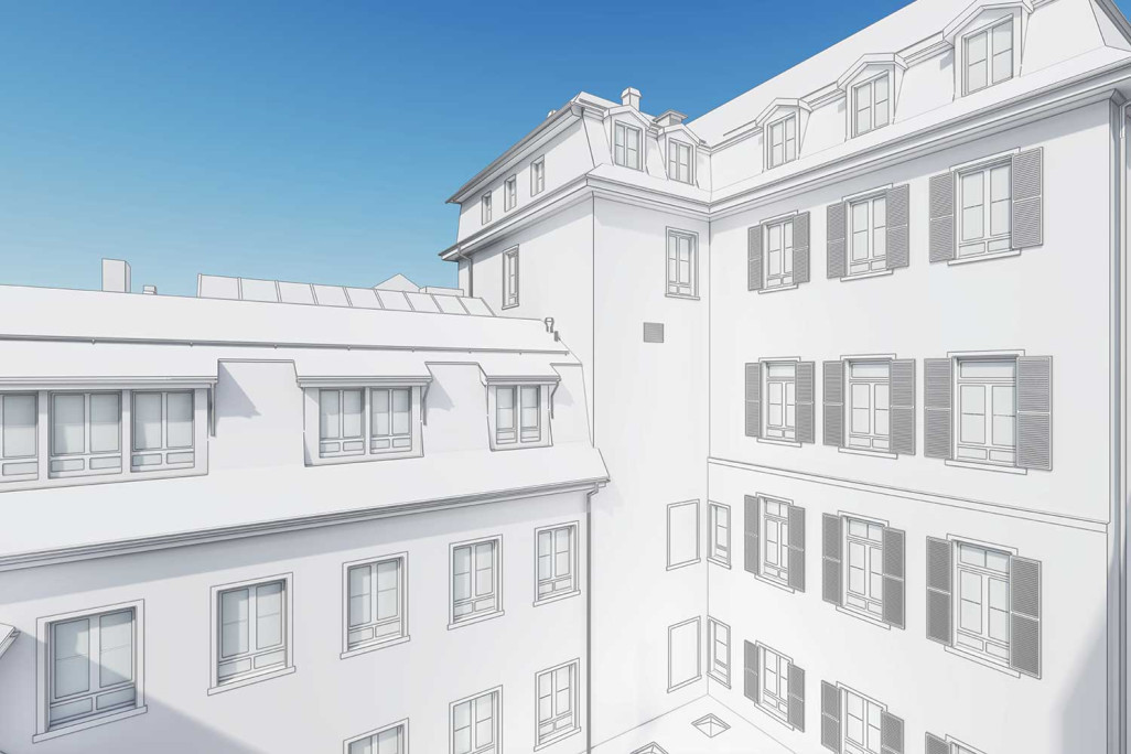 Relevé du bâtiment de la clinique de rééducation à Baden, HMQ AG