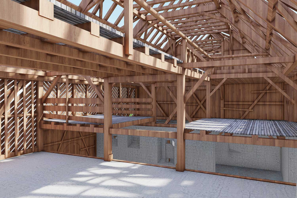 Modélisation 3D avec ArchiCAD d'une grange à Wädenswil, HMQ AG