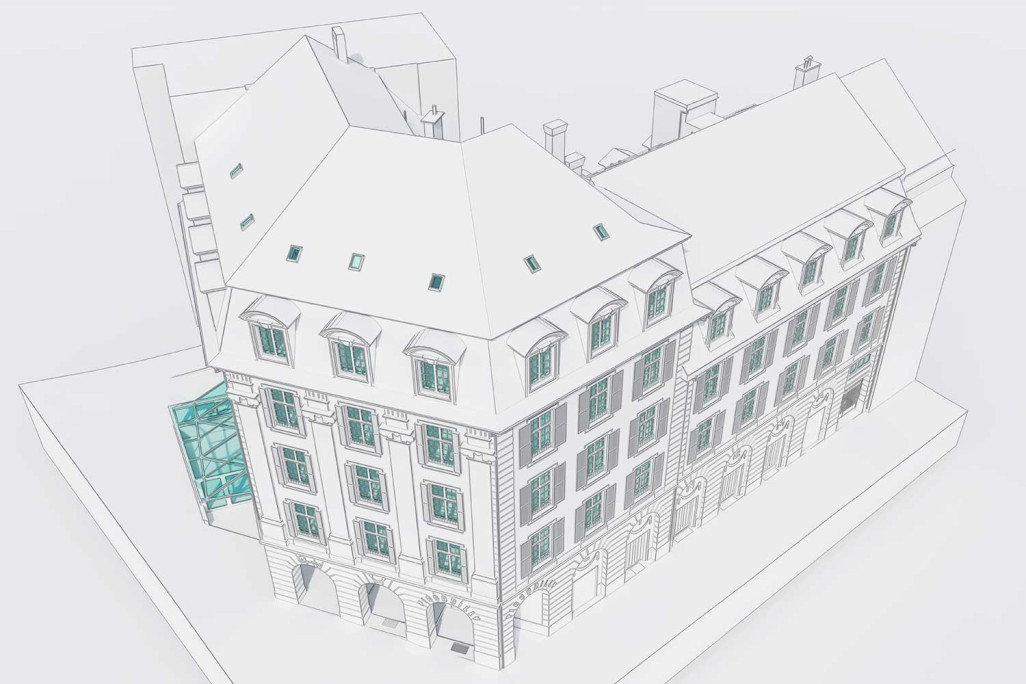 Immeuble résidentiel et commercial à Zurich sous forme de modèle BIM 3D, HMQ AG
