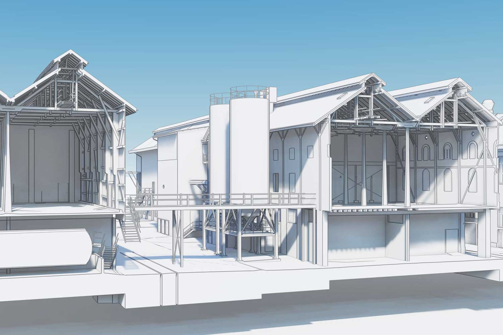 Coupe 3D de l'école cantonale et professionnelle à Uetikon am See, HMQ AG