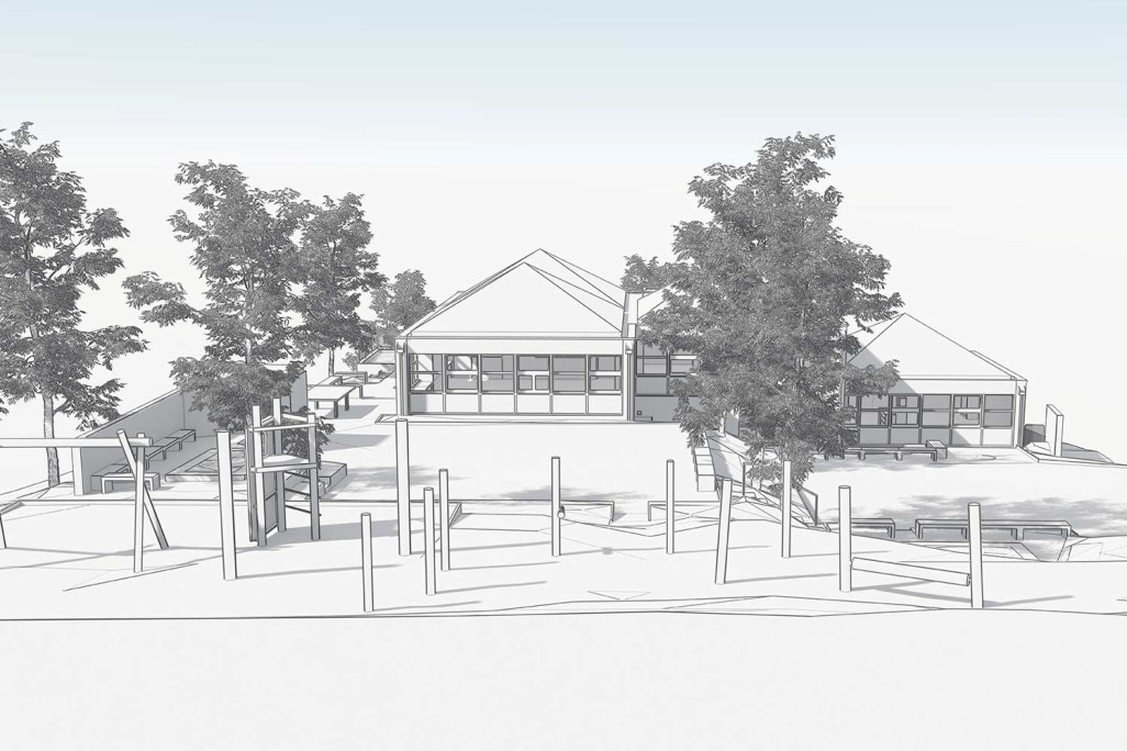 Mesure du bâtiment à l'aide d'un scanner laser 3D dans une école maternelle à Zurich, HMQ