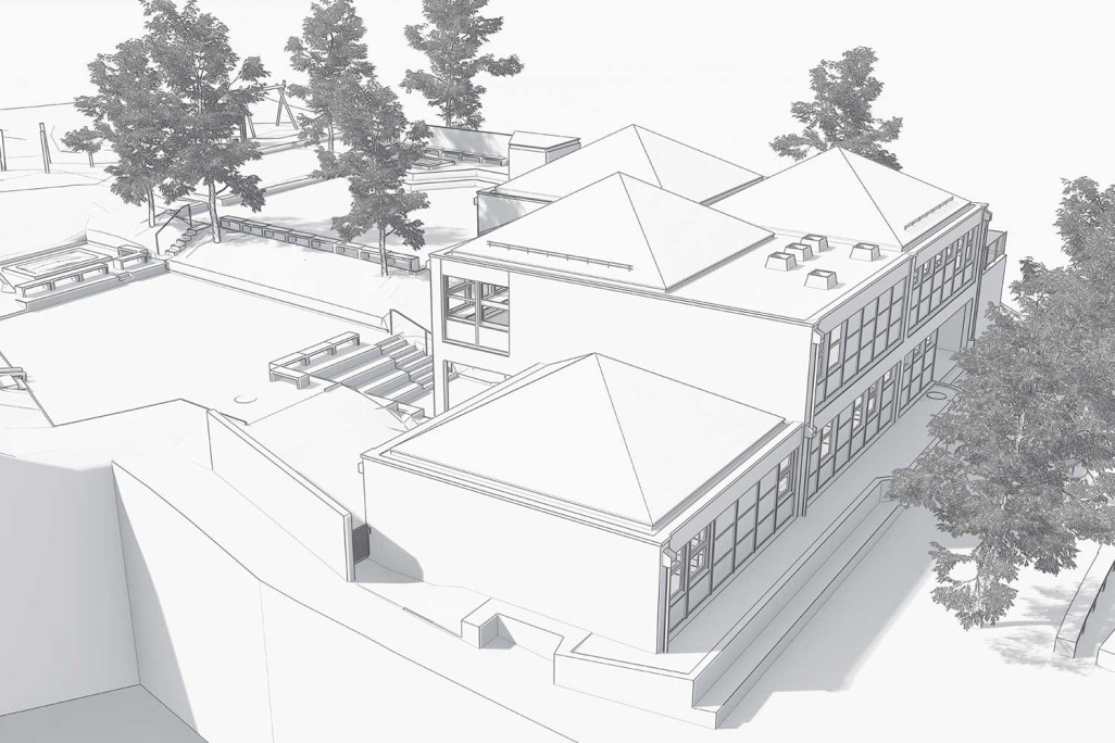 Relevé architectural d'une école maternelle à Zurich, HMQ