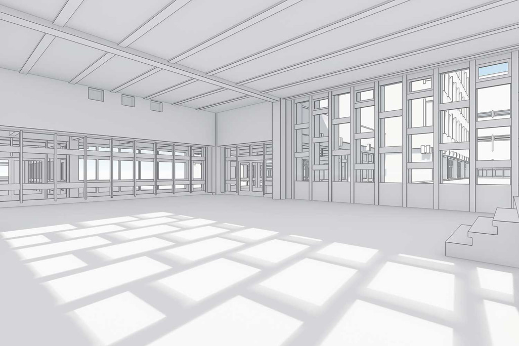 Modélisation 3D avec ArchiCAD de l'école professionnelle commerciale (GBC) à Coire, HMQ AG