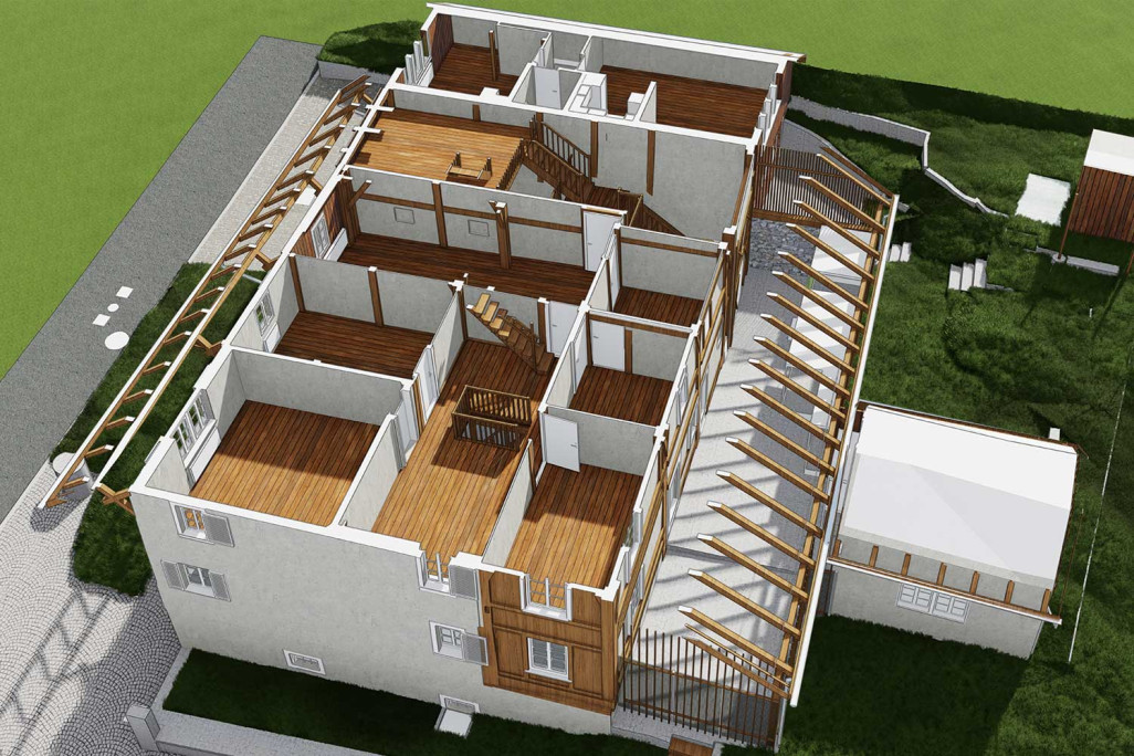 Plan en 3D du musée local de Höngg à Zurich, HMQ AG